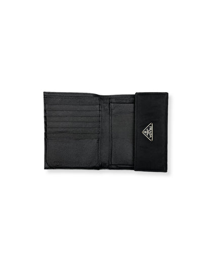 Prada Nylon Leather Wallet Black