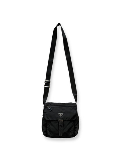 Prada Nylon Shoulderbag Buckle Black