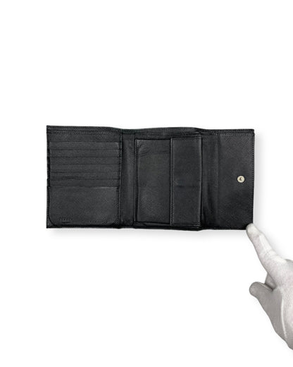 Prada Nylon Leather Wallet Black