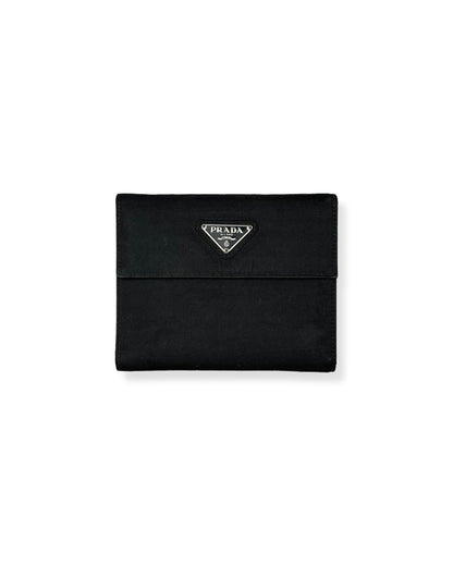 Prada Nylon Leather Wallet Black