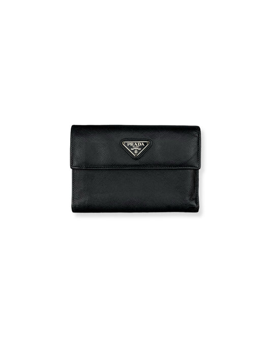 Prada Saffiano Leather Wallet Black