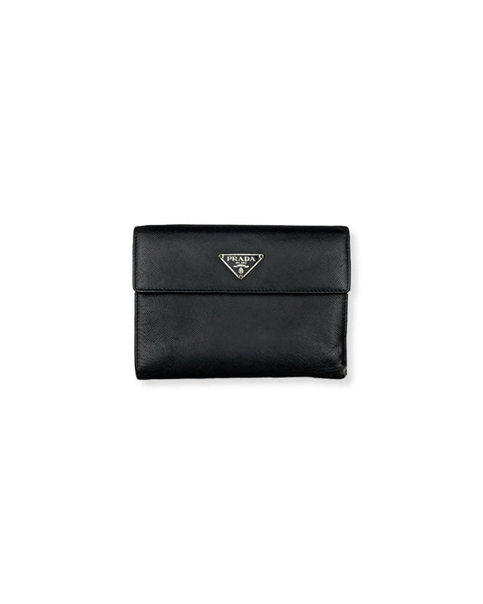 Prada Saffiano Leather Wallet Black