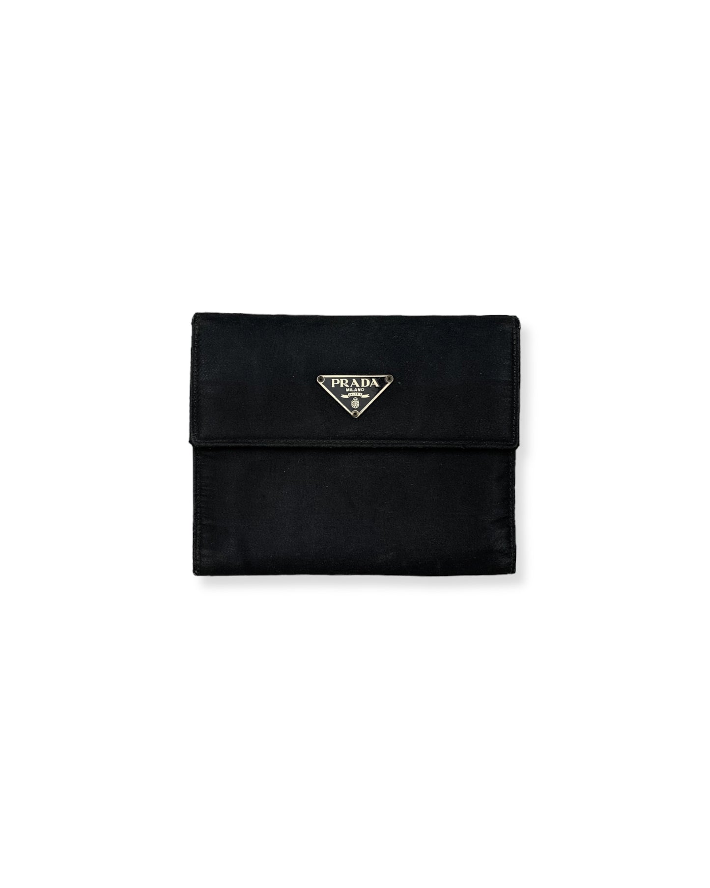 Prada Nylon Leather Wallet Black