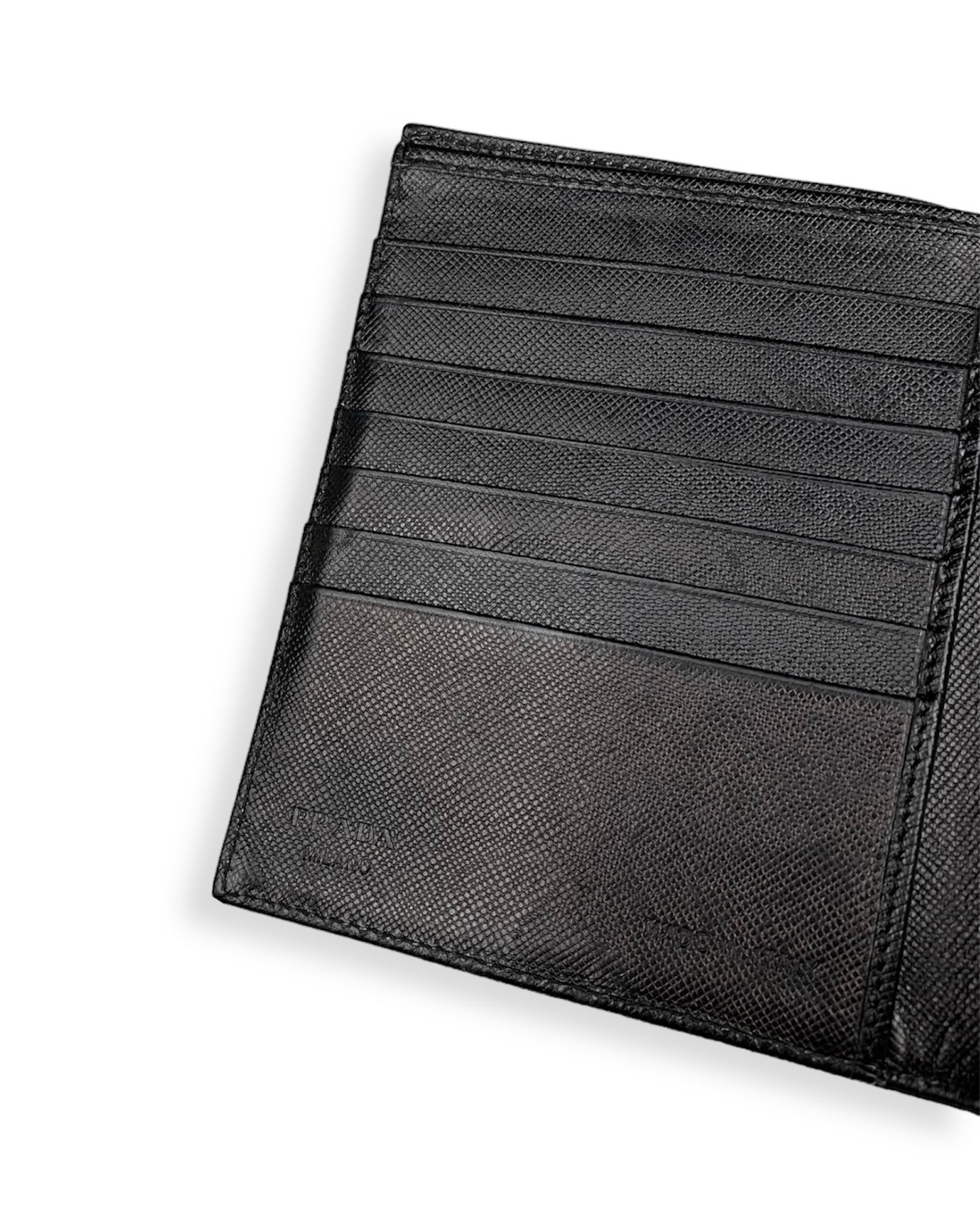 Prada Nylon Leather Wallet Black