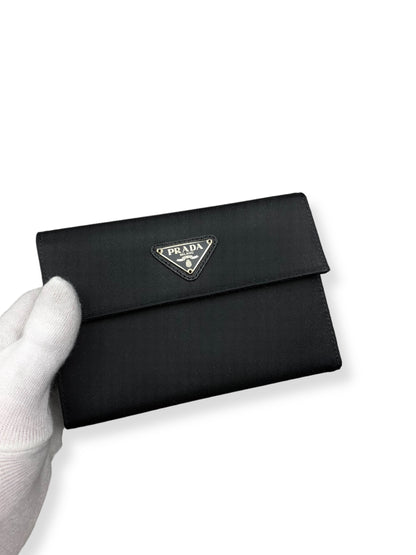 Prada Nylon Saffiano Wallet Black