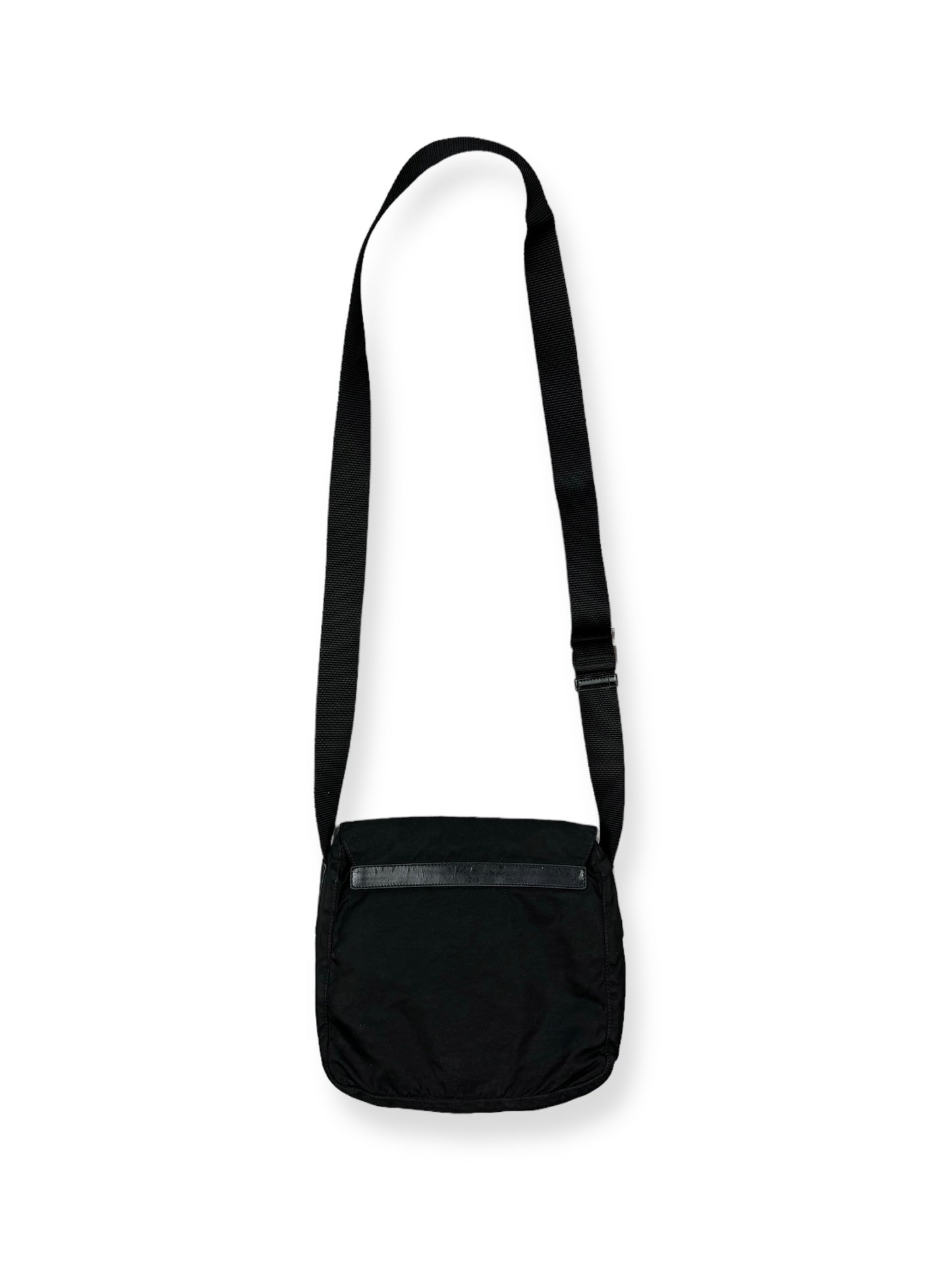 Prada Nylon Shoulder Bag Buckle Black