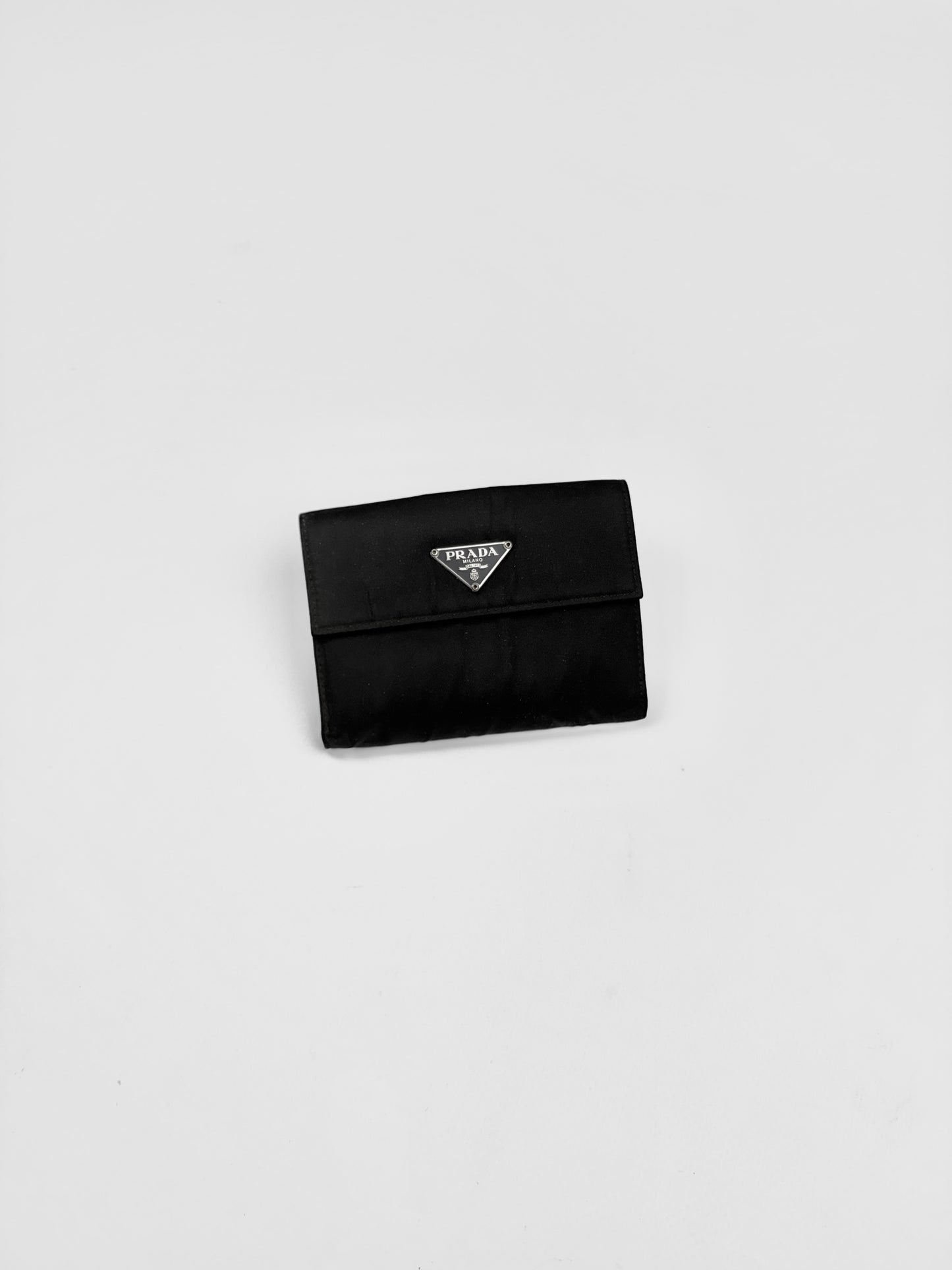 Prada Nylon Leather Wallet Black