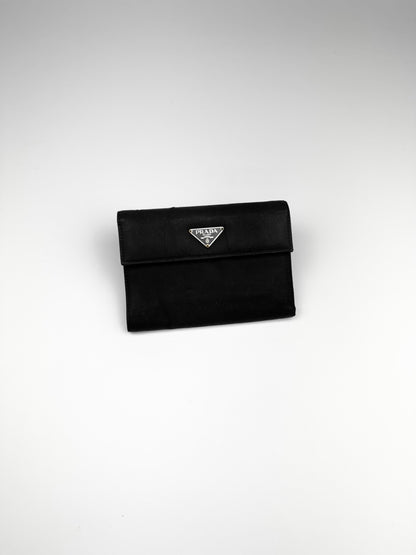 Prada Nylon Leather Wallet Black