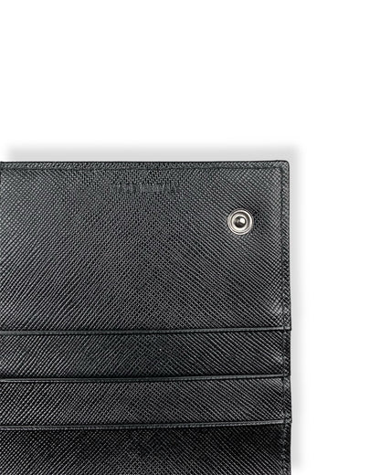 Prada Nylon Leather    Long Wallet Black