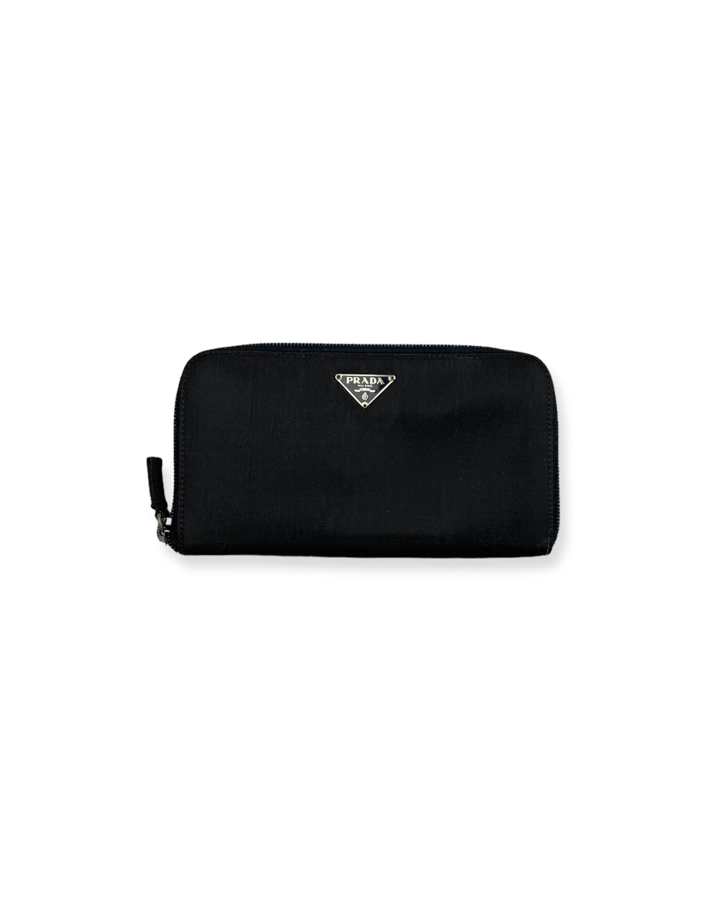 Prada Nylon Leather Long Wallet Black