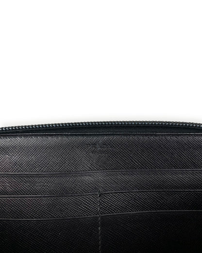 Prada Nylon Leather Long Wallet Black