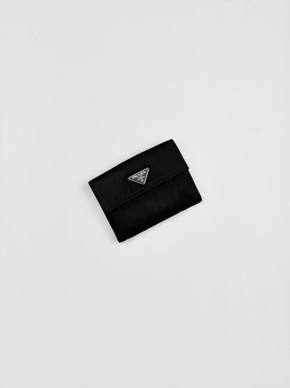 Prada Nylon Leather Wallet Black