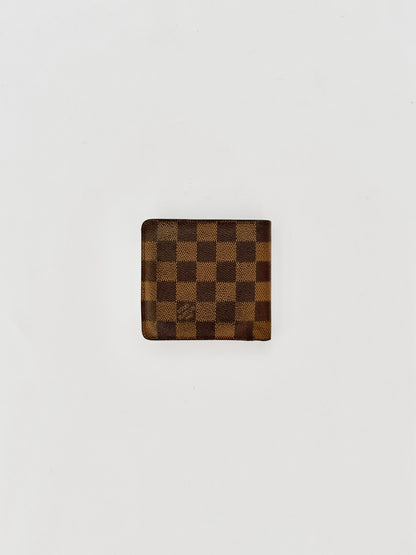 Louis Vuitton Damier Leather Wallet Brown