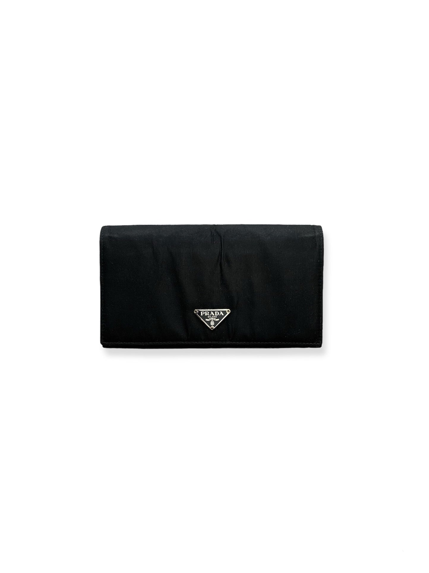 Prada Nylon Saffiano Leather Wallet Black