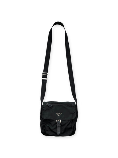 Prada Nylon Shoulderbag Buckle Black