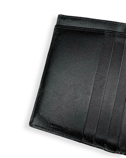 Prada Nylon Leather Wallet Black