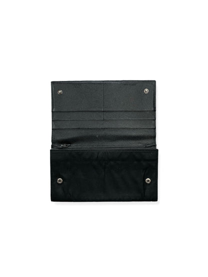 Prada Nylon Saffiano Leather Wallet Black