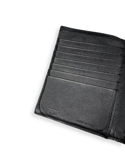 Prada Nylon Leather Wallet Black