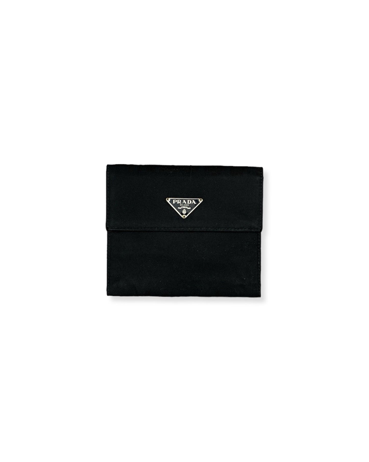 Prada Nylon Leather Wallet Black