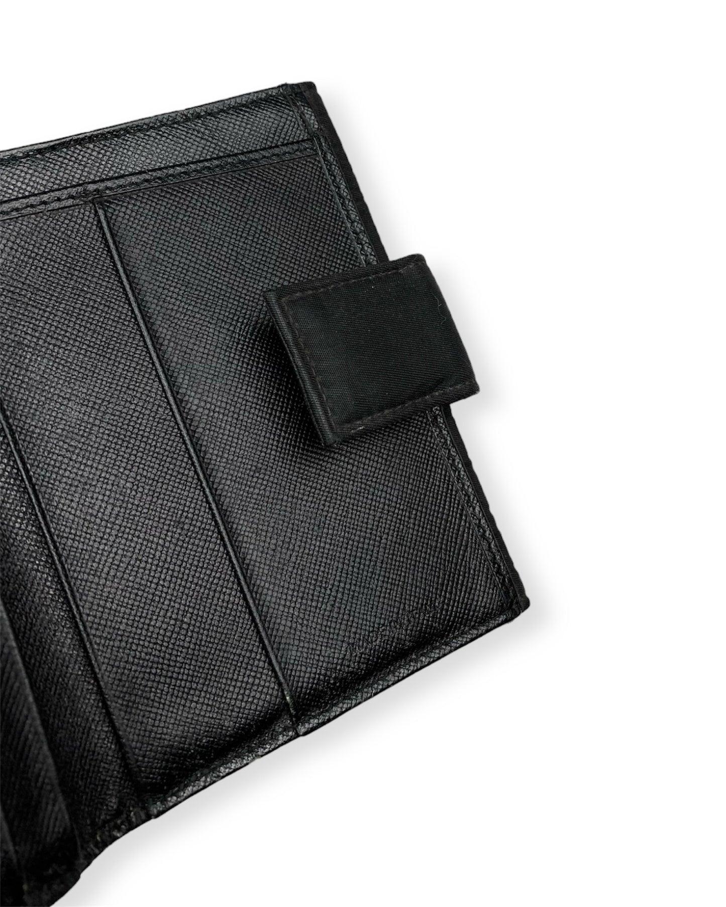 Prada Nylon Leather Wallet Black