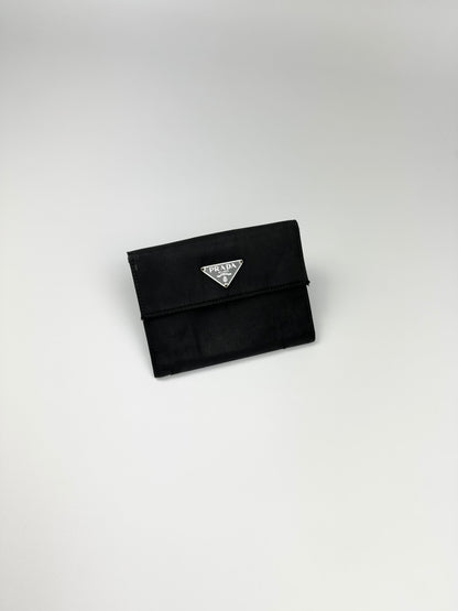 Prada Nylon Leather Wallet Black