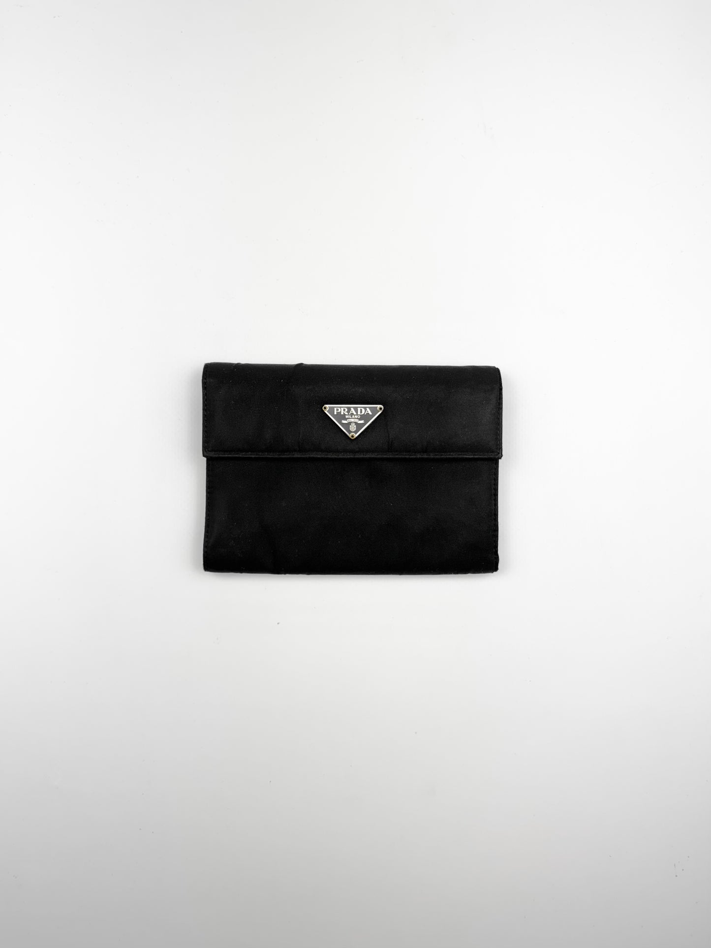 Prada Nylon Leather Wallet Black