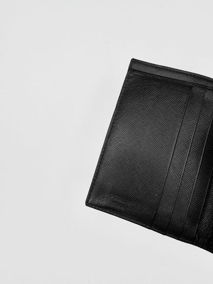 Prada Nylon Leather Wallet Black