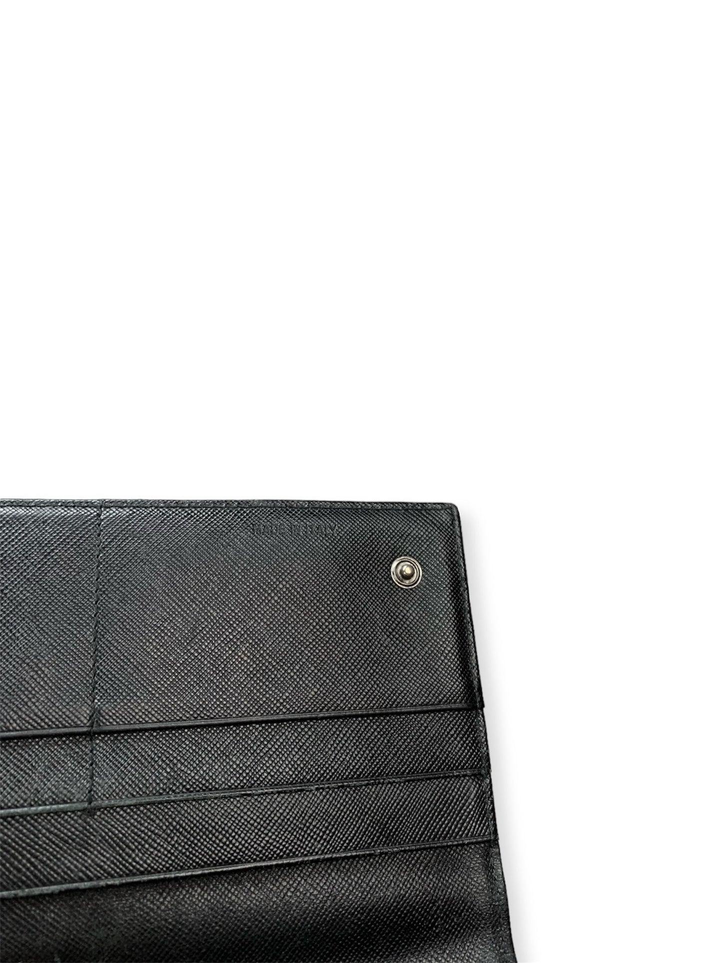 Prada Nylon Saffiano Leather Wallet Black