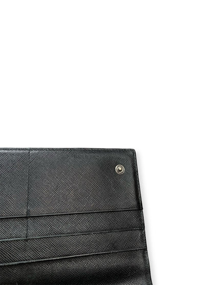 Prada Nylon Saffiano Leather Wallet Black