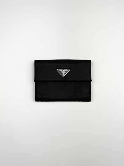 Prada Nylon Leather Wallet Black