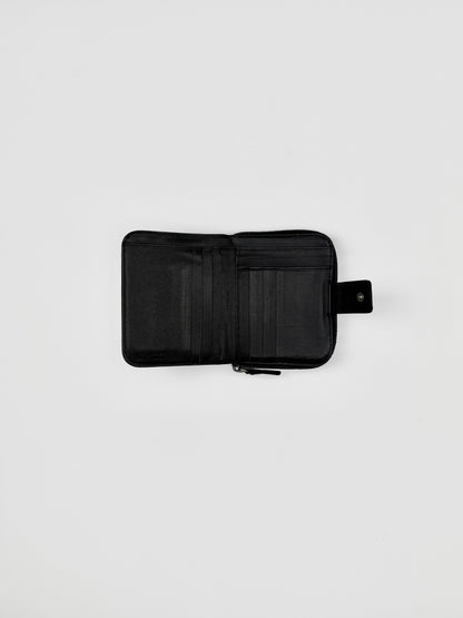 Prada Nylon Leather Zip Wallet Black