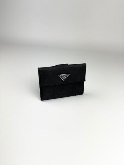 Prada Nylon Leather Wallet Black