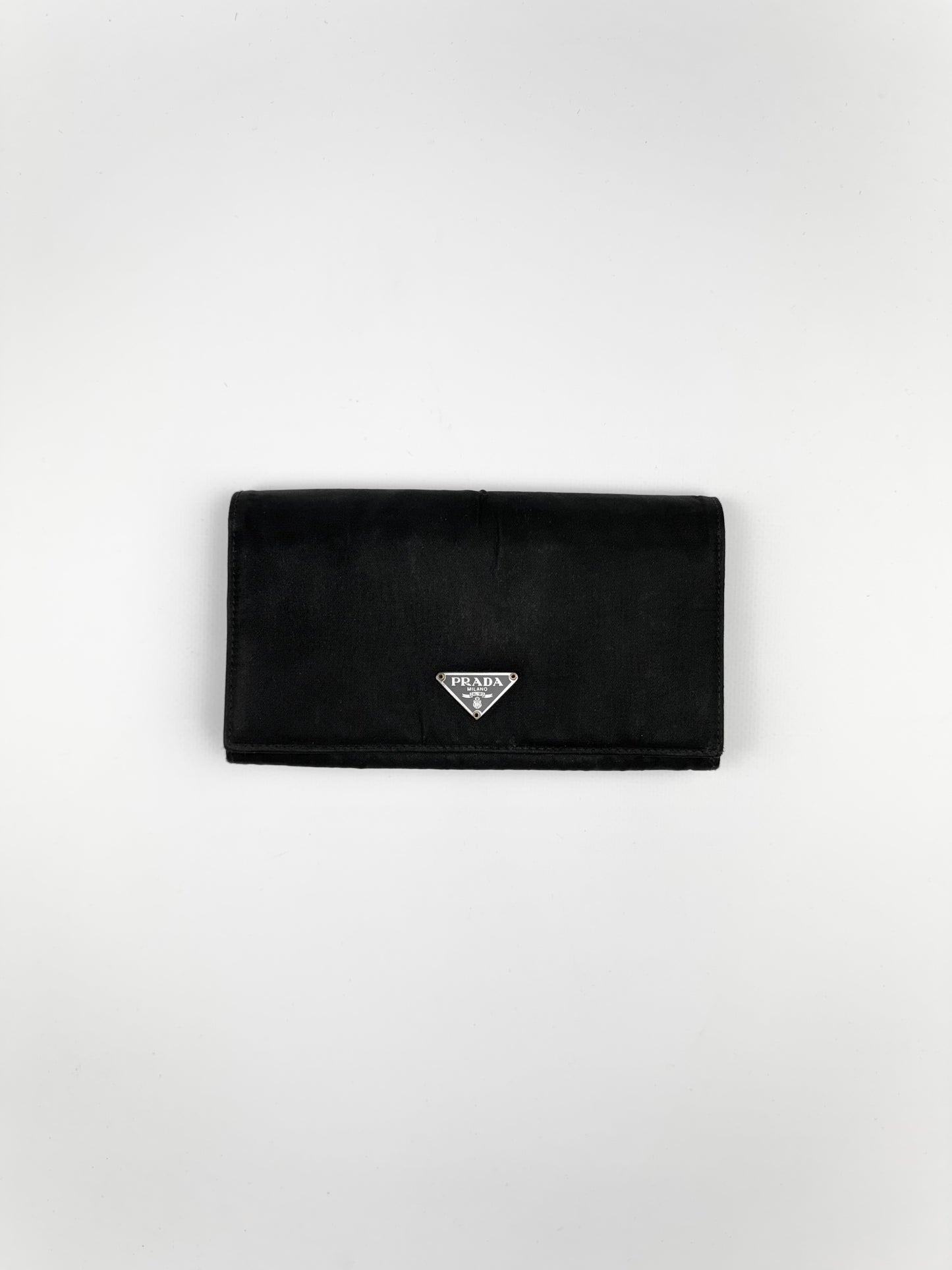 Prada Nylon Leather Wallet Black