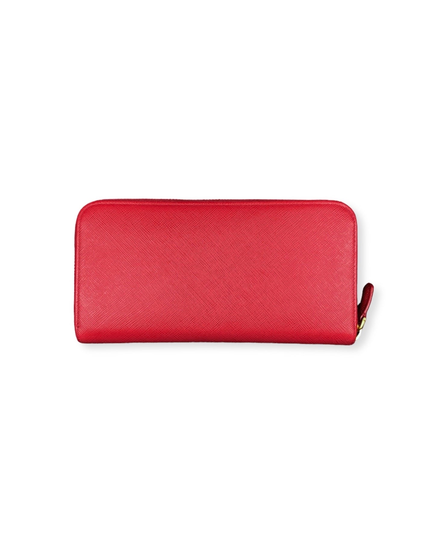 Prada Saffiano Leather Long Wallet Red