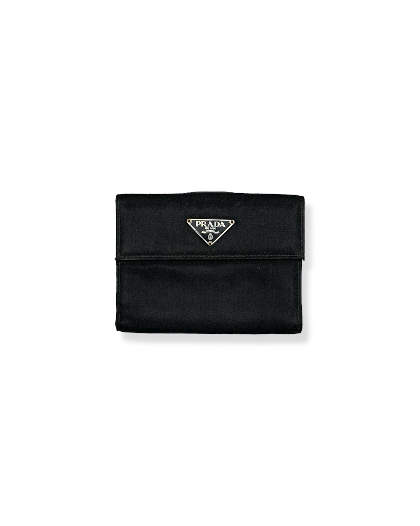 Prada Nylon Leather Wallet Black