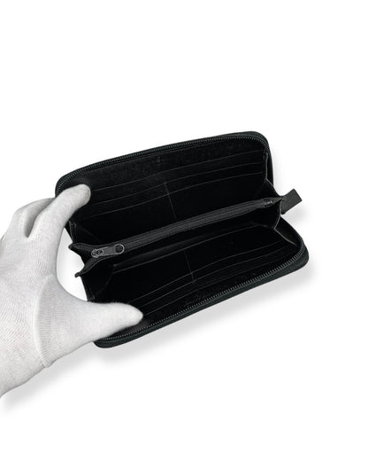 Prada Nylon Leather Long Wallet Black