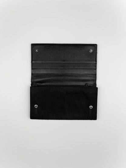 Prada Nylon Leather Wallet Black