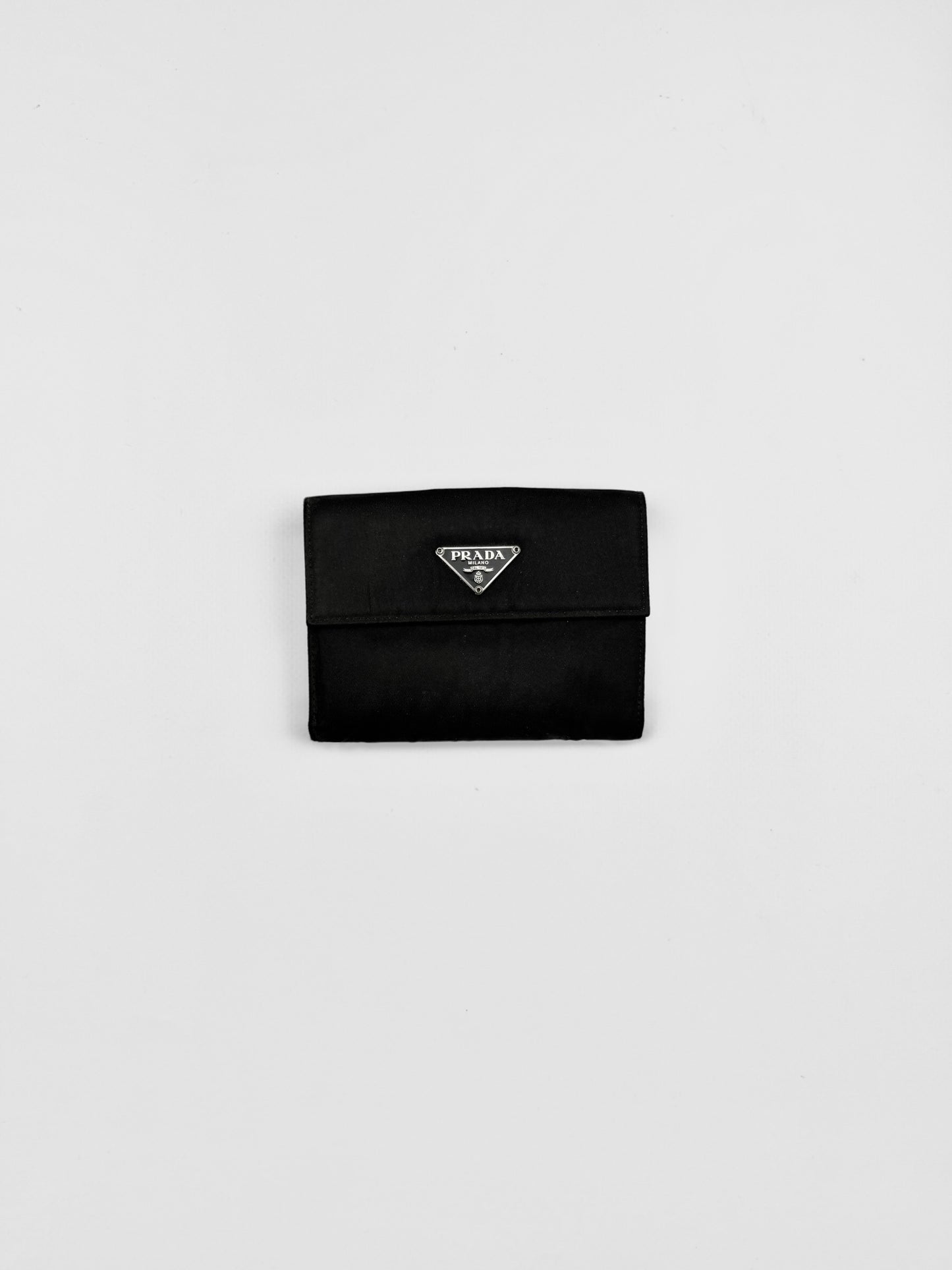 Prada Nylon Leather Wallet Black