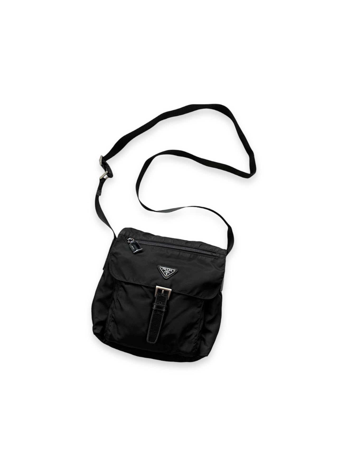 Prada Nylon Shoulderbag Buckle Black