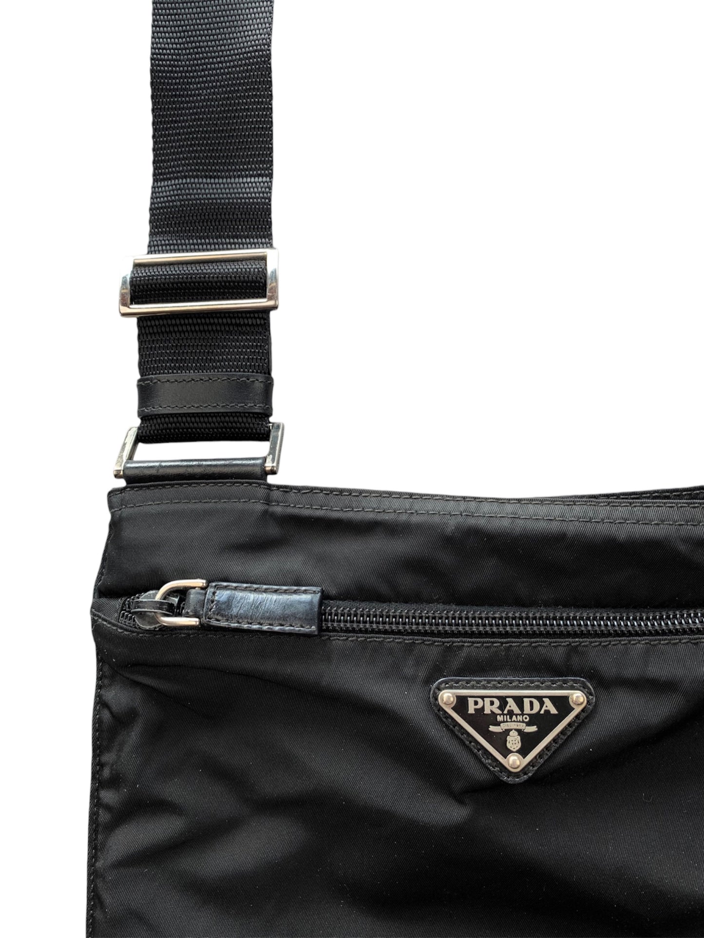 Prada Nylon Shoulder Bag Black Small