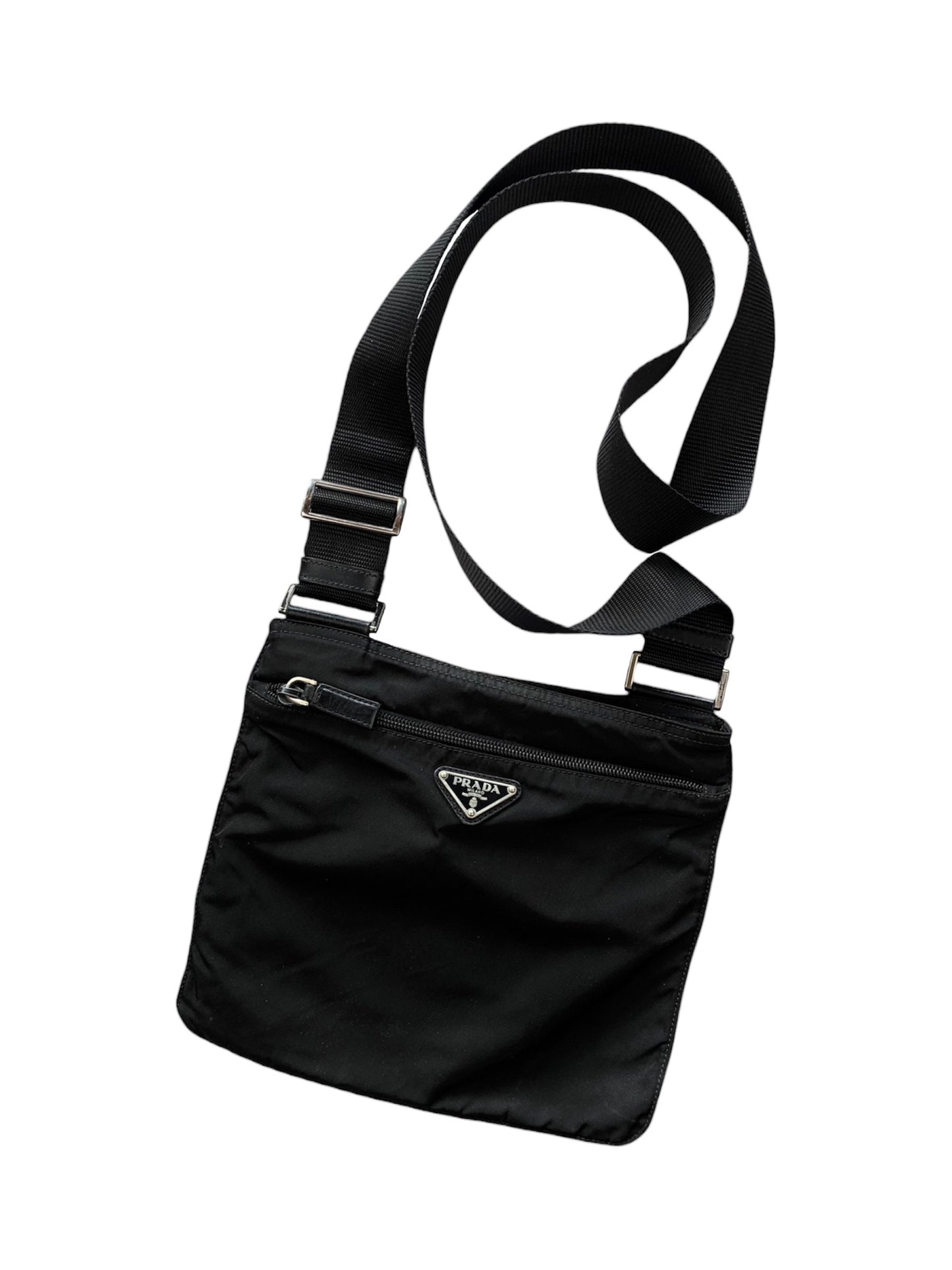 Prada Nylon Shoulder Bag Black Small