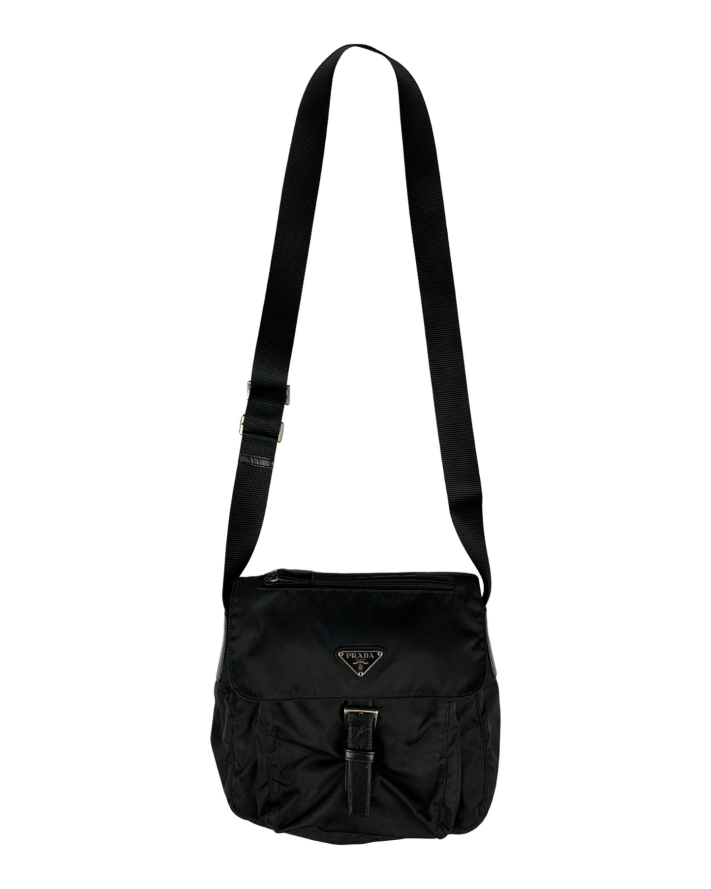 Prada Buckle Shoulder Bag Black