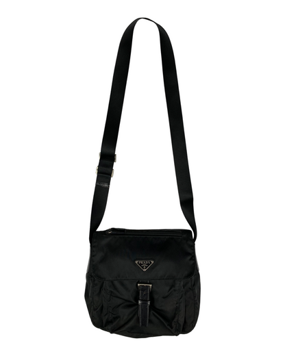 Prada Buckle Shoulder Bag Black