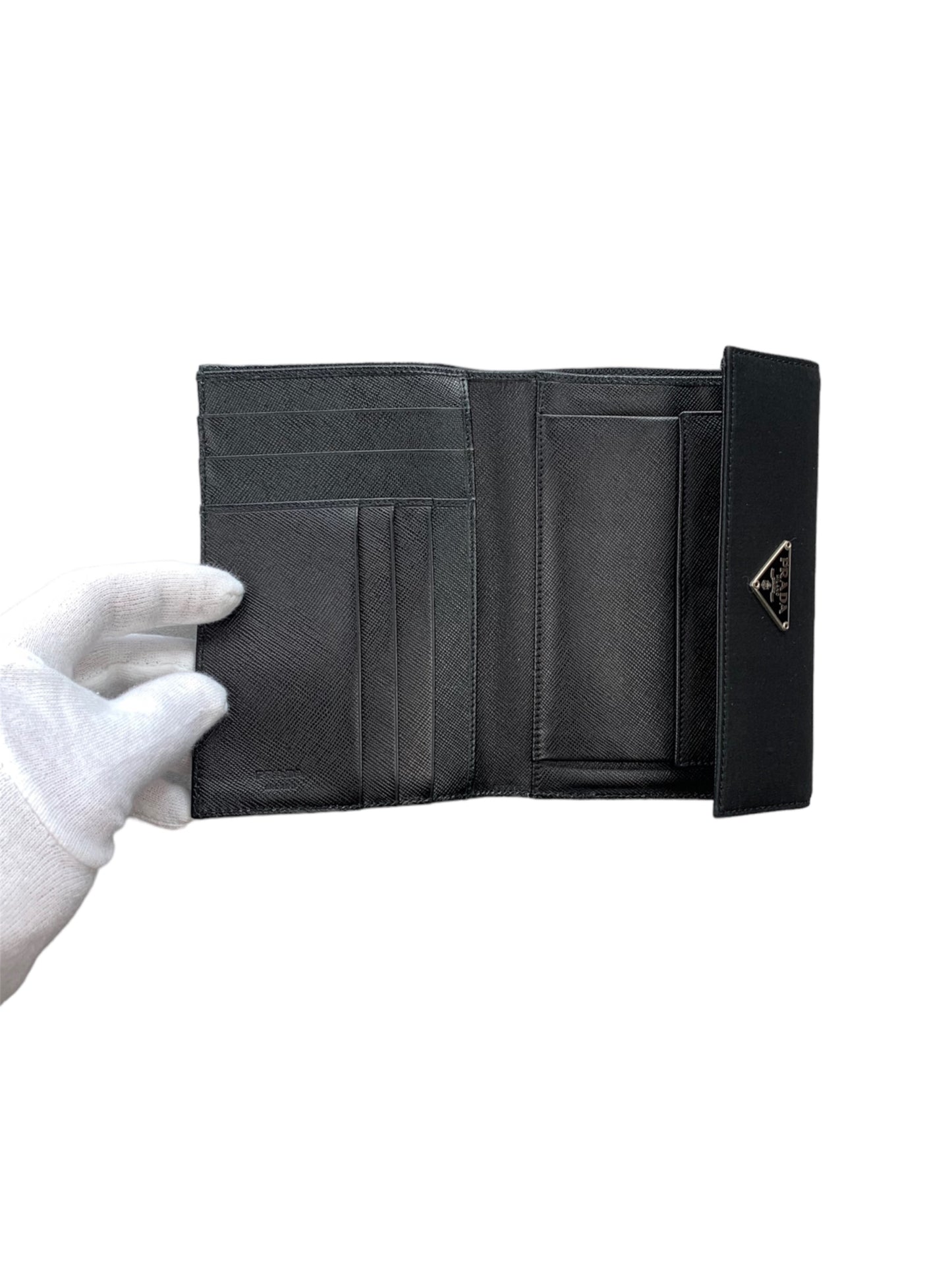 Prada Nylon Saffiano Wallet Black