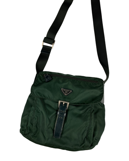 Prada Buckle Shoulder Bag Olive