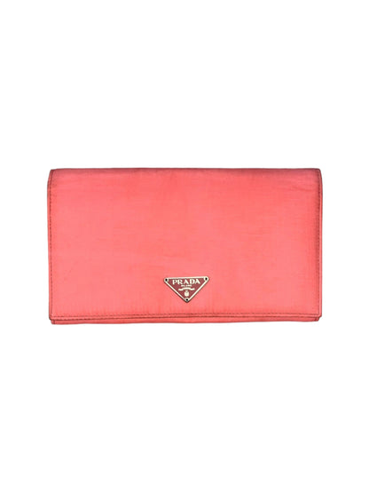 Prada Nylon Saffiano Wallet Pink